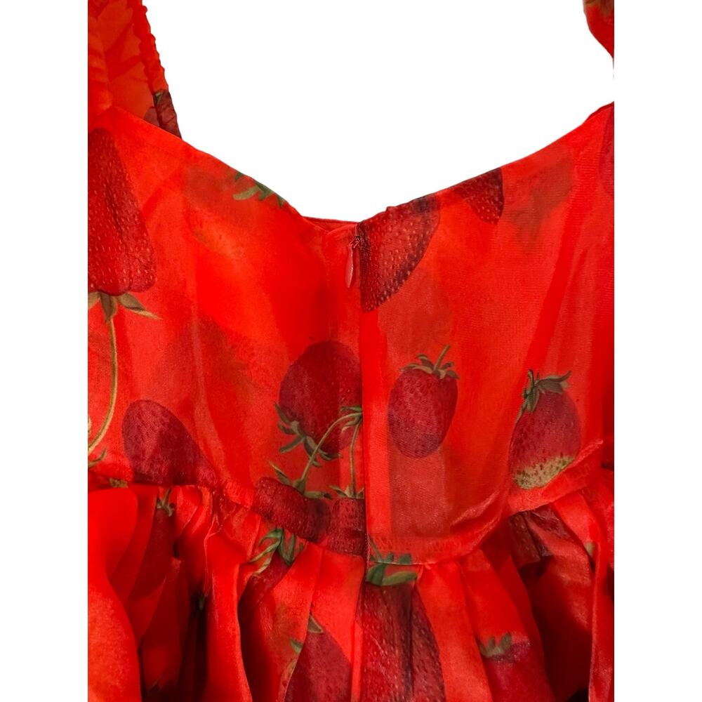 Selkie Red Strawberry-Print Mini Dress - Picture 8 of 12